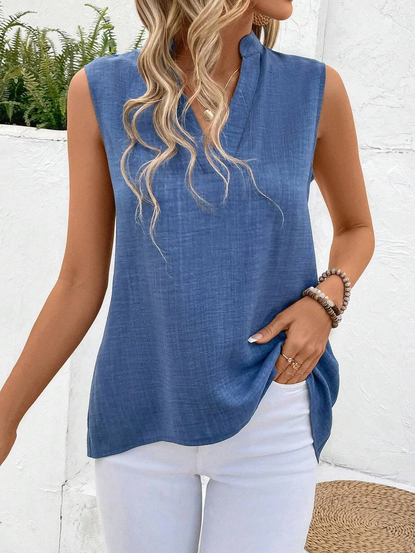 V Neck Sleeveless Tank Top