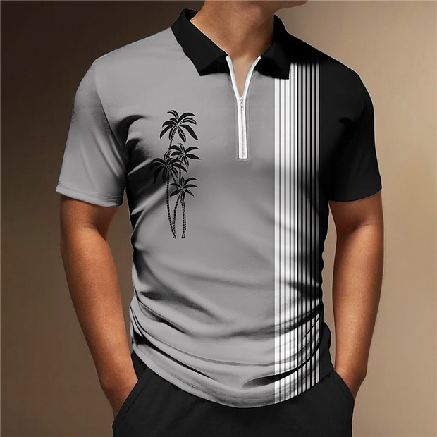 Coconut Tree Printed Short Sleeves Shirt