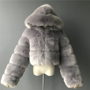 Faux Fur Hooded Bubble Coat