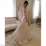 A-Line Off-Shoulder Long Sleeves Lace Wedding Dress