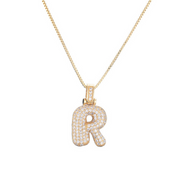 ICY Bubble Letter Initial Necklace