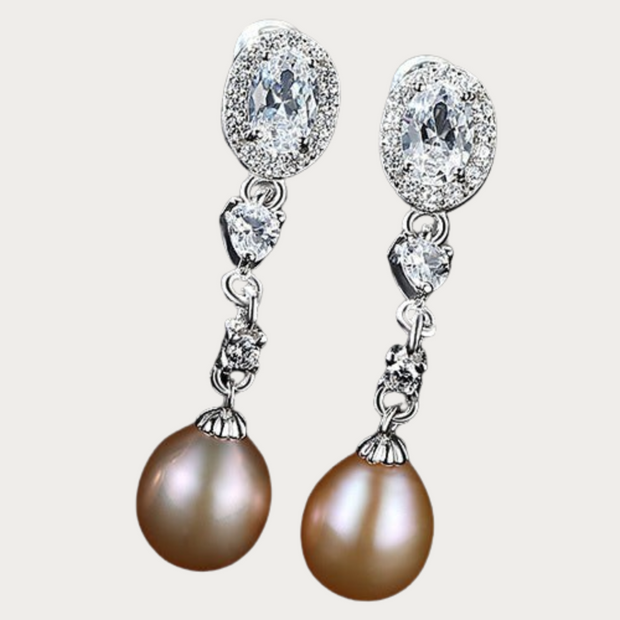 Silver Pearl Long Earrings