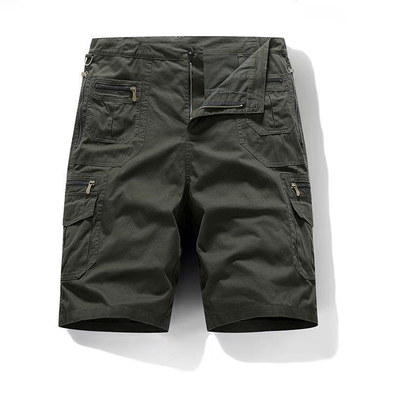 Cargo Multi Pockets Plain Casual Shorts