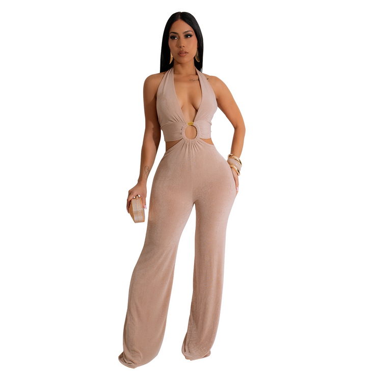 Halter Neck Sleeveless Jumpsuit