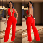 Halter Neck Sleeveless Jumpsuit