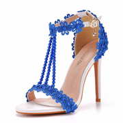 Open Toe Rhinestone Pearl Detail Sandals