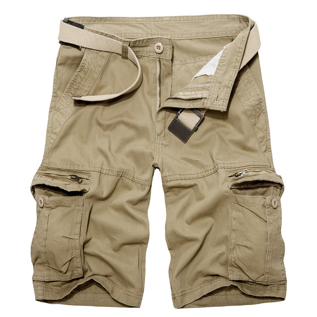 Plain Casual Zipper Pocket Shorts