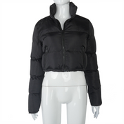 Stand Collar Long Sleeve Puffer Jacket