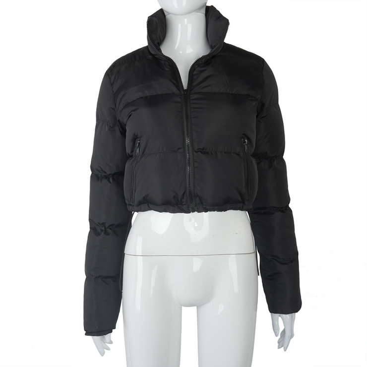 Stand Collar Long Sleeve Puffer Jacket