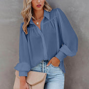 Women V-Neck Casual Long Sleeves Blouse Top