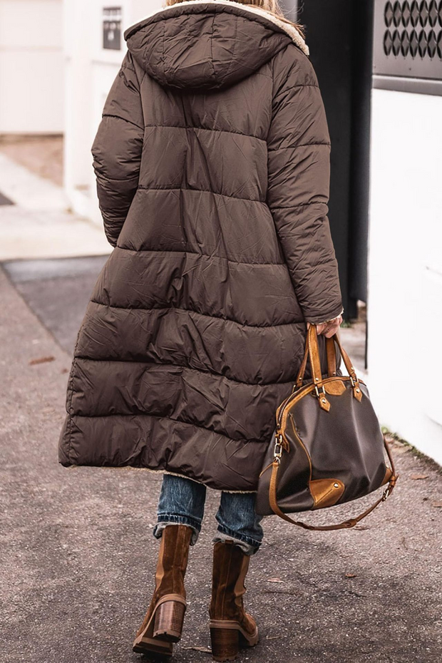 Sherpa-Lined Hooded Teddy Coat