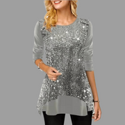 Sequin Velvet Stitching Sweatshirt