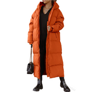 Hooded Full Sleeves Long Puffer Coat