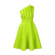 Pleated Strapless Sleeveless Mini Dress