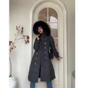 Double Breasted Belted Hooded Coat