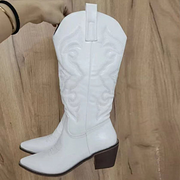 Pointy Toe Knee High Cowboy Boots for Women