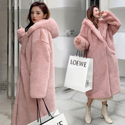 Faux Fur Hooded Long Coat