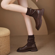 Strap Decor Ankle Boots