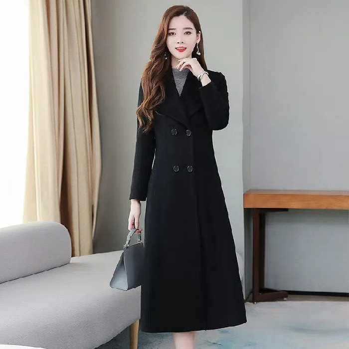 Turndown Collar Long Lapel Coat