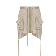 Asymmetric Drawstring Parachute Utility Cargo Skirt