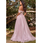 Off-Shoulder Sleeveless Long Prom Dress