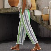 Casual Multicolor Stripped Ankle Pants