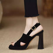 Peep Toe Buckle Strap High Heel Sandals