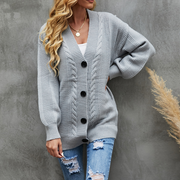 Button Front Long Sleeve Cardigan