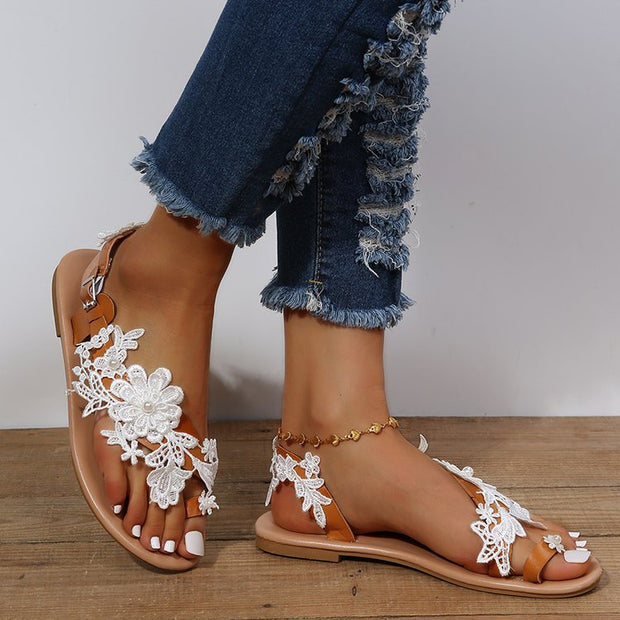 Lace Flower Wedding Women's flip flops Sandals