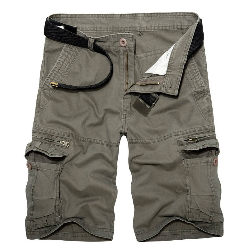 Plain Casual Zipper Pocket Shorts