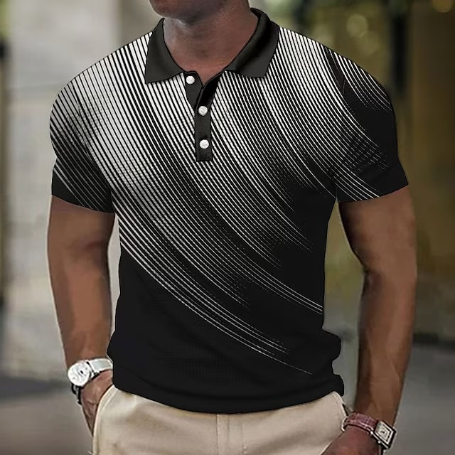 Lapel Short Sleeves Turndown Collar Shirt