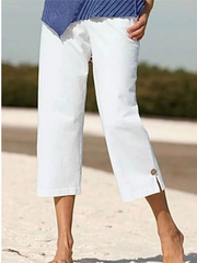 Casual Loose Solid Cotton Pants