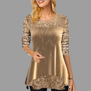 Sequin Long Sleeve Hot Stamping Sweatshirt