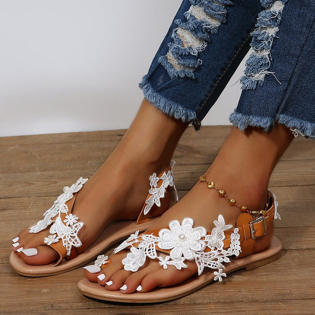 Lace Flower Wedding Women's flip flops Sandals