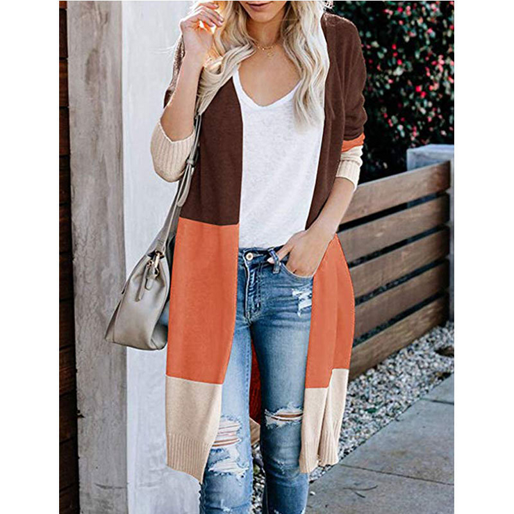 Patchwork Long Knit Cardigan