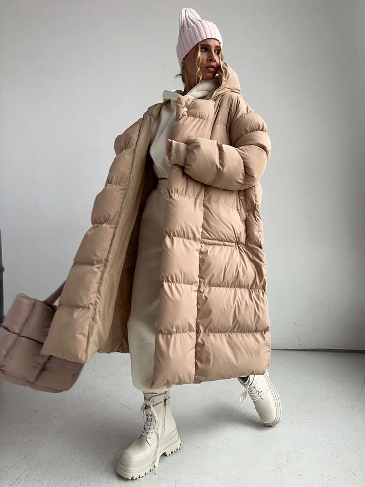 Hooded Collar Puffer Coat