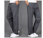 Elastic Waist Plain Straight Leg Cargo Pant