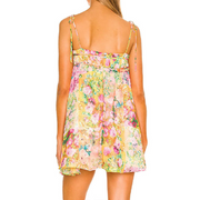 Floral Printed Spaghetti Strap Sleeveless Mini Dress