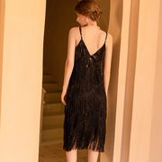 Spaghetti Strap Sleeveless Fringed Flapper Dress