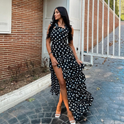 Black Polka Dot Maxi Dress