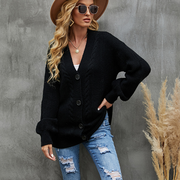 Button Front Long Sleeve Cardigan