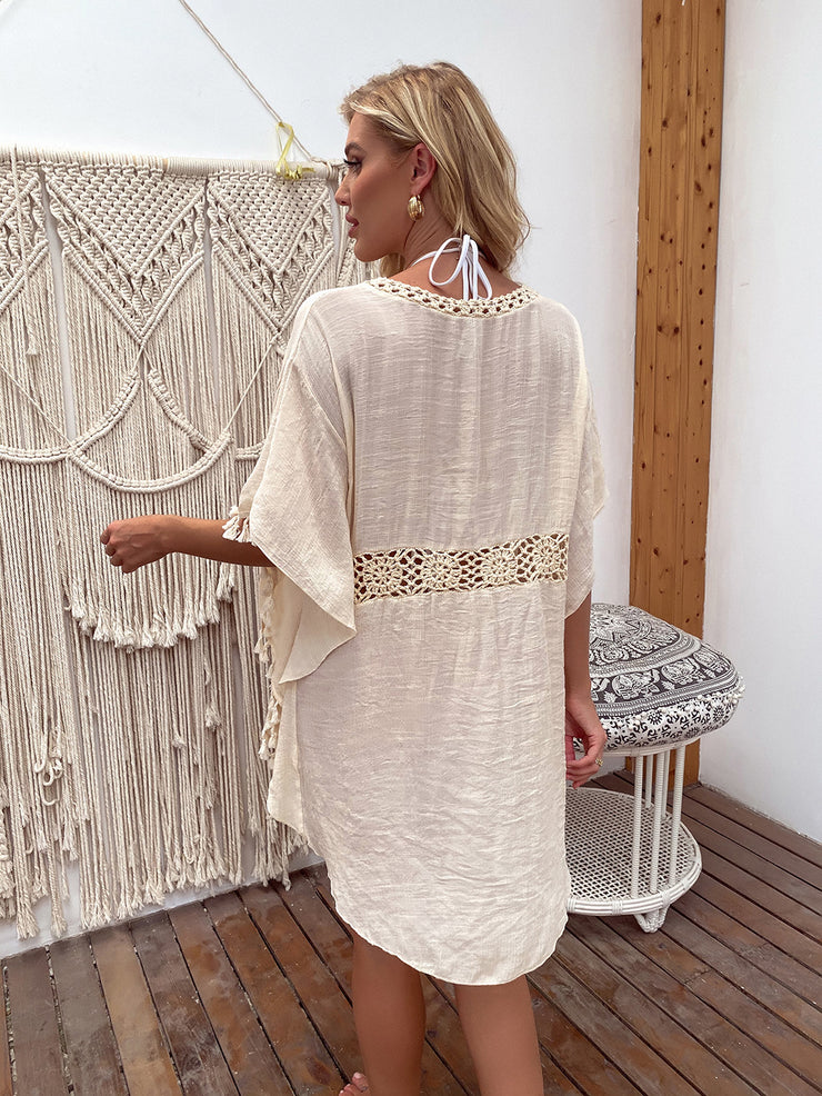 Patchwork Tassel Detail Beach Cover Up