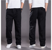 Elastic Waist Plain Straight Leg Cargo Pant