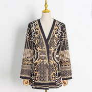 Loose Embroidered V-Neck Blazer