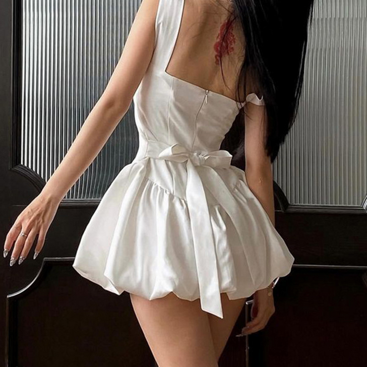 Backless Tie Bow Mini Dress