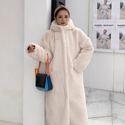 Faux Fur Hooded Long Coat