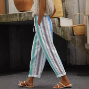 Casual Multicolor Stripped Ankle Pants