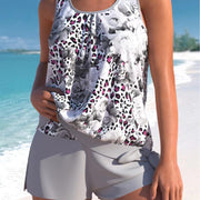 Bowknot Floral Print Tankini Set