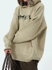 Skull Jacquard Hooded Pullover Sweater