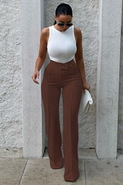 Pressed-Crease Tailored Pants